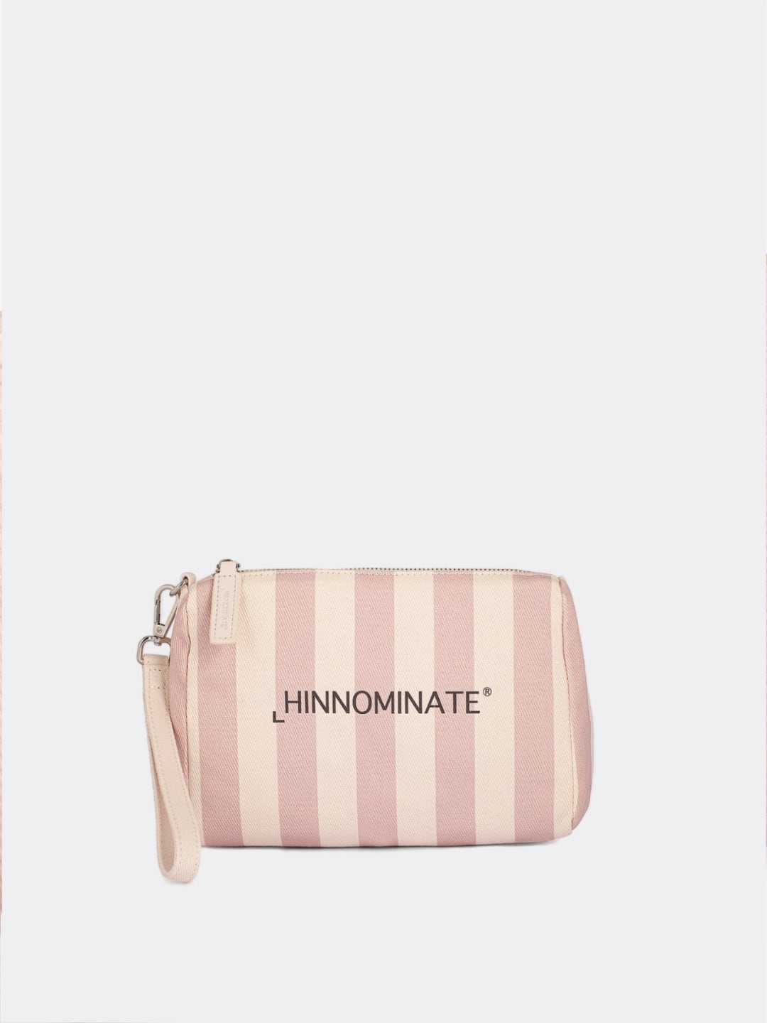 Hinnominate Pochette in cotone piccola Beige Nude / Rosa