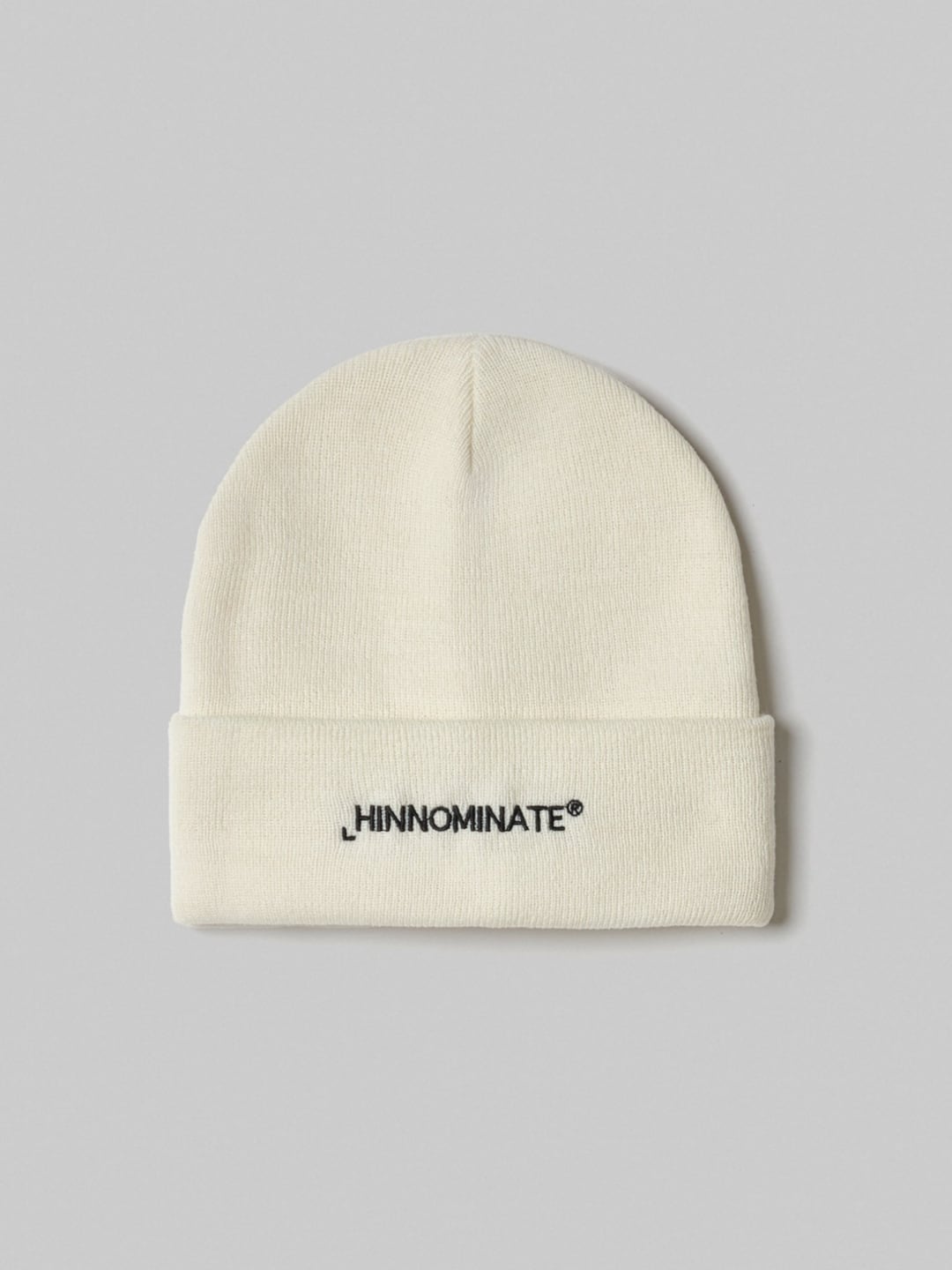 Hinnominate Berretto con Ricamo sul Davanti Bianco Burro