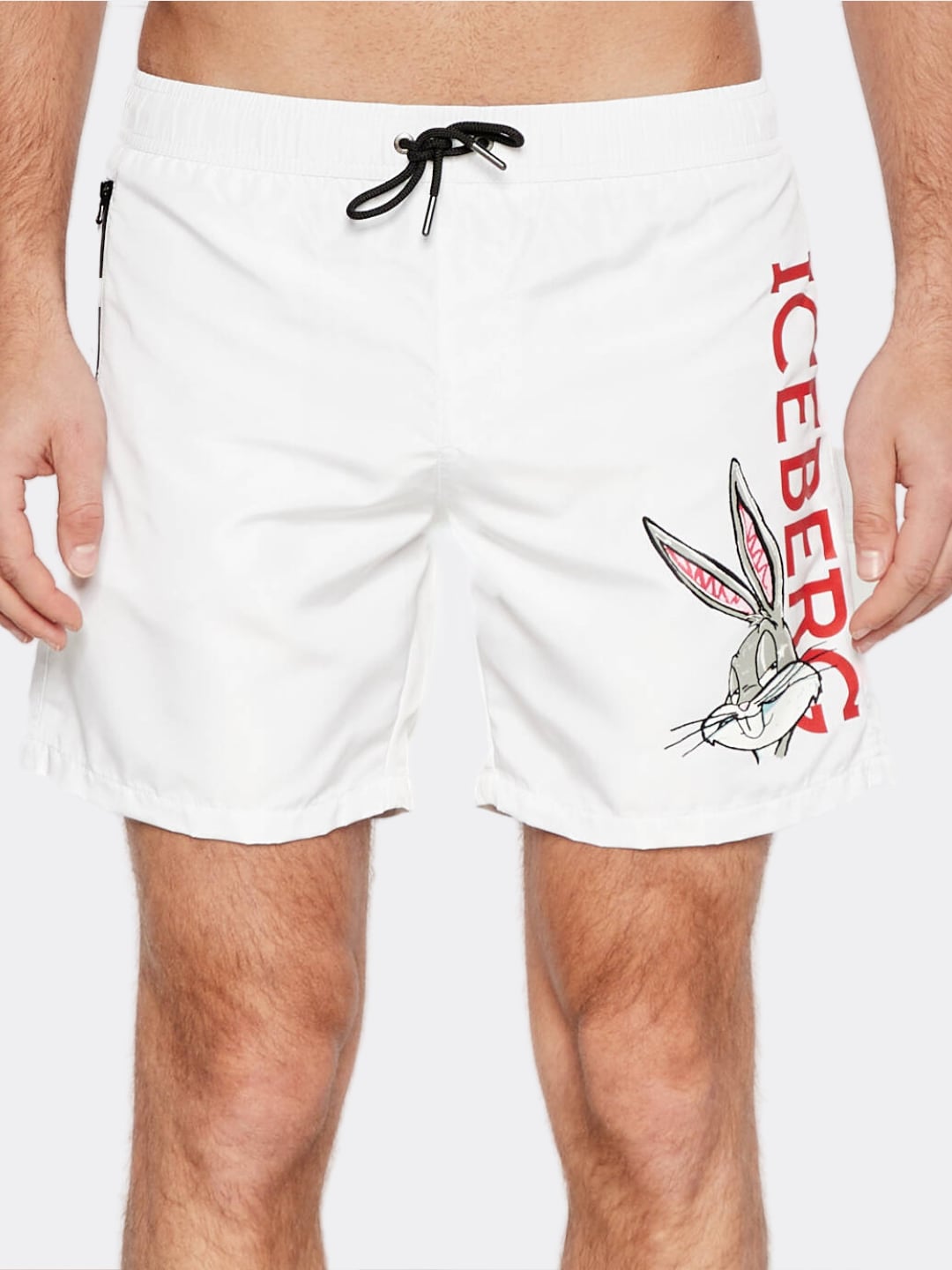 Iceberg x Looney Toons Shorts da Mare Uomo Bianco
