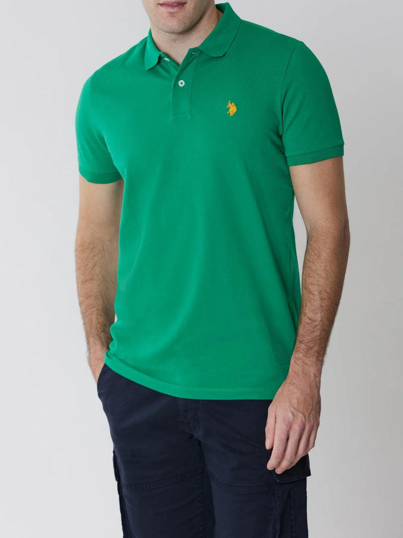 Polo manica corta KING in cotone nido d'ape Verde