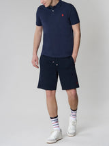 Polo manica corta KING in cotone nido d'ape Blu Navy