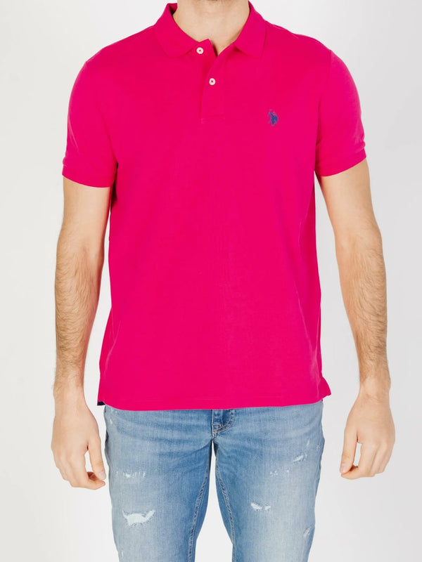 Polo manica corta KING in cotone nido d'ape Fuxia