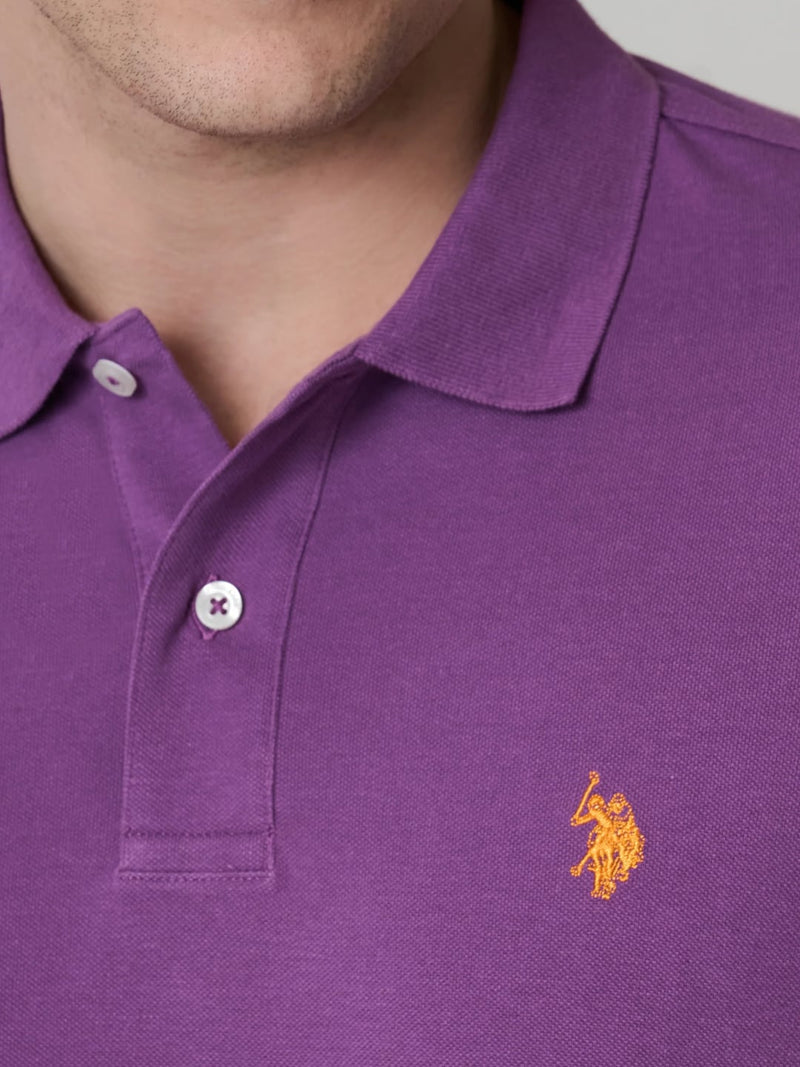 Polo manica corta KING in cotone nido d'ape Viola