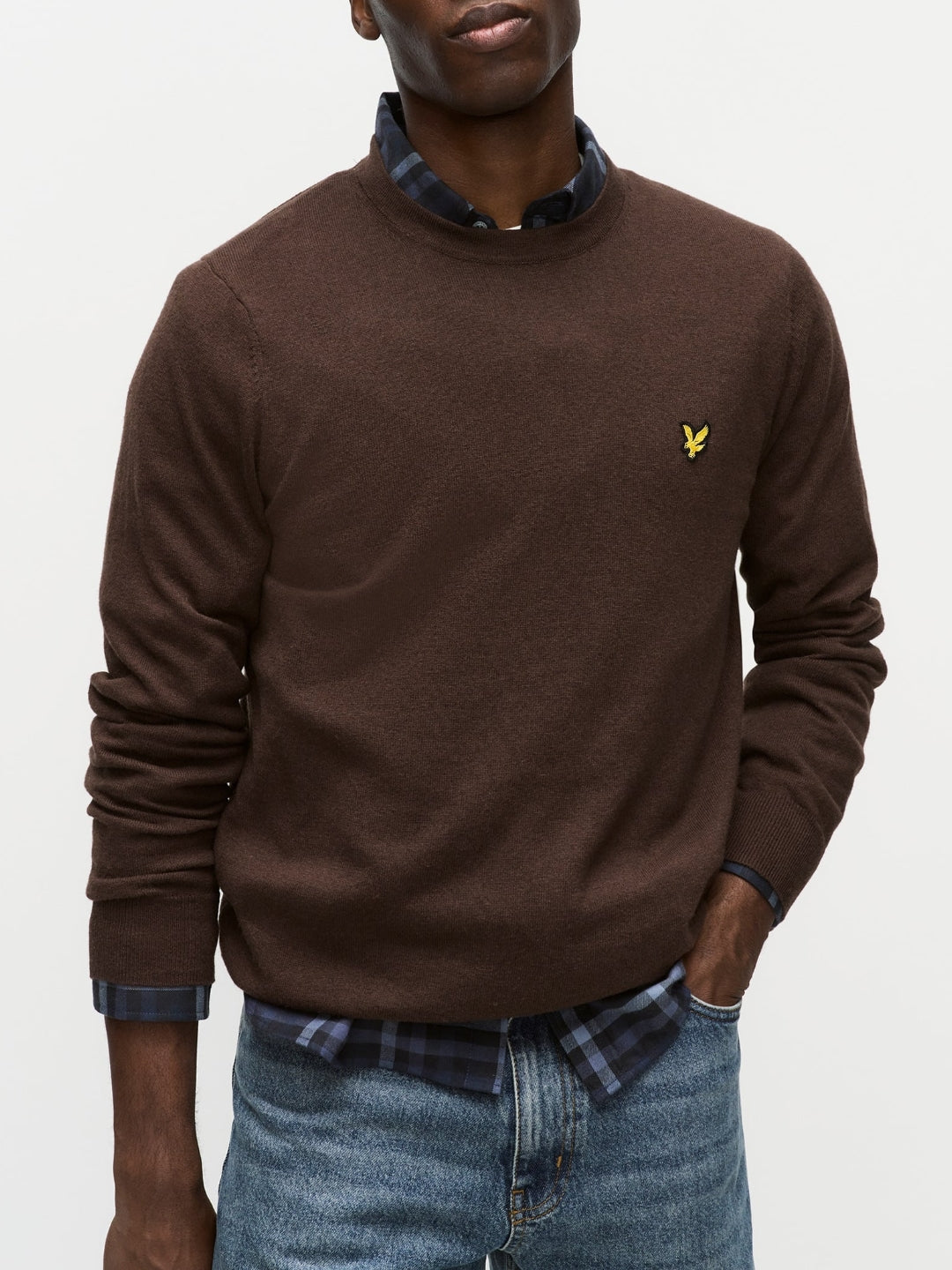 Lyle & Scott Pullover cotone merinos Uomo Ebano