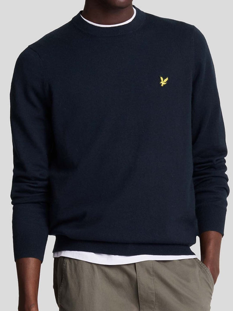 Lyle & Scott Pullover cotone merinos Uomo Dark Navy