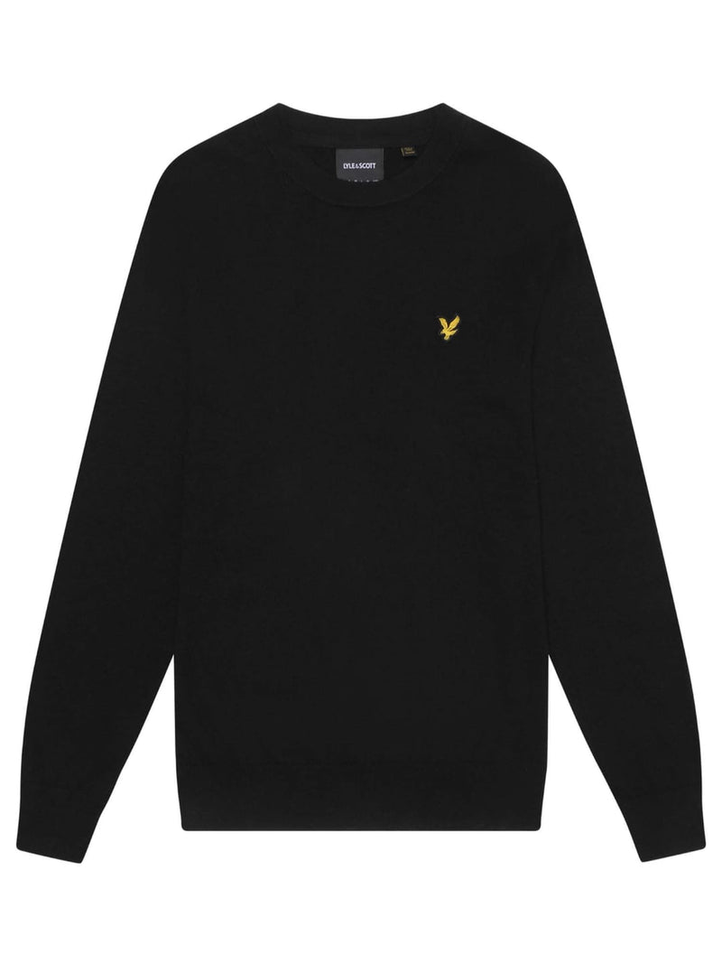 Lyle & Scott Pullover cotone merinos Uomo Nero Jet Black