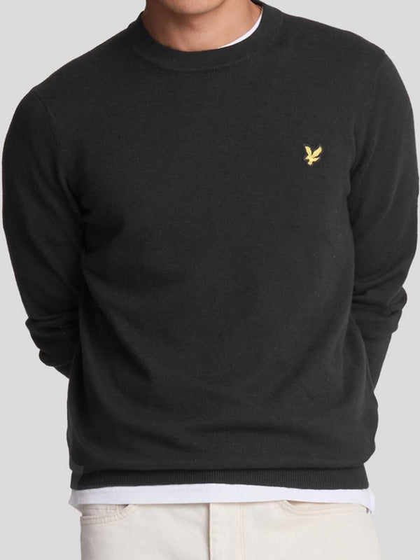 Lyle & Scott Pullover cotone merinos Uomo Nero Jet Black