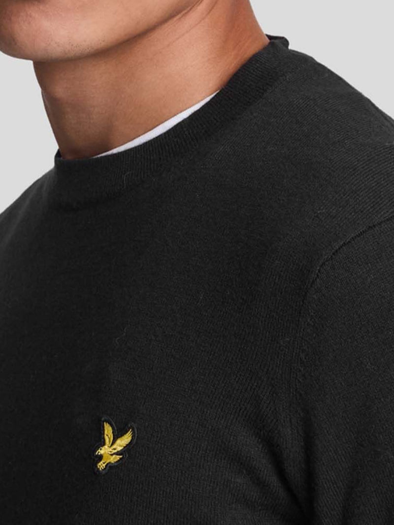 Lyle & Scott Pullover cotone merinos Uomo Nero Jet Black