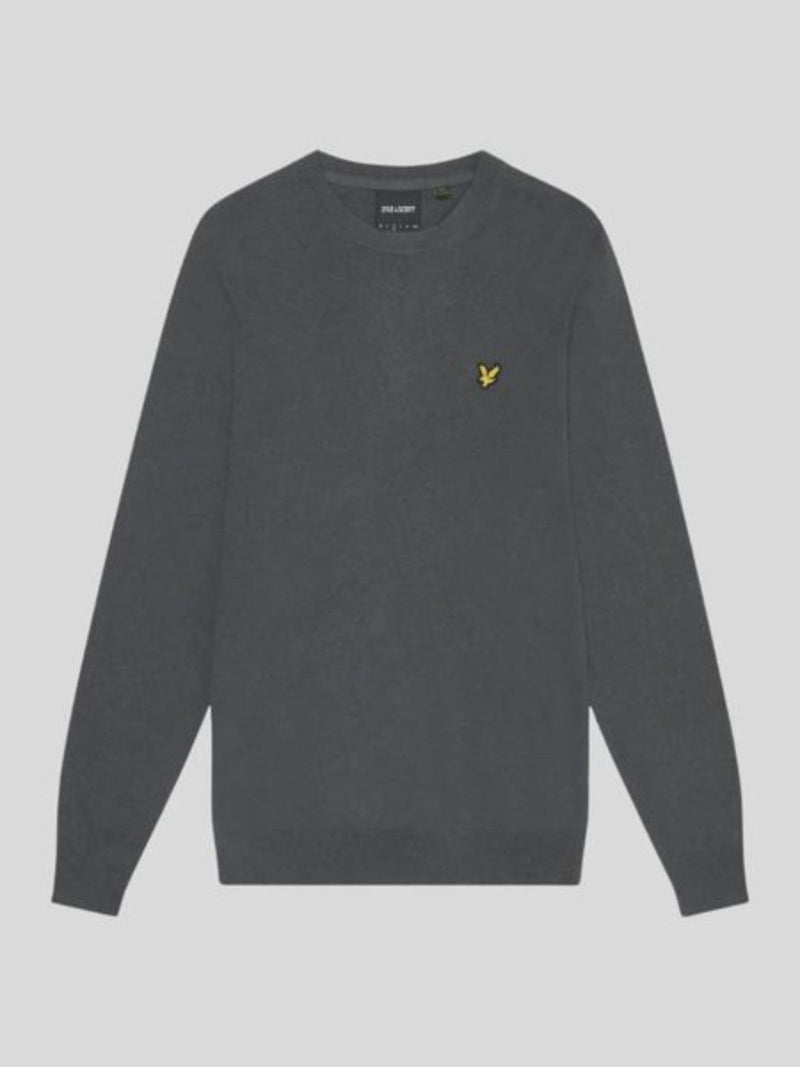 Lyle & Scott Pullover cotone merinos Uomo Grigio Charcoal Marl