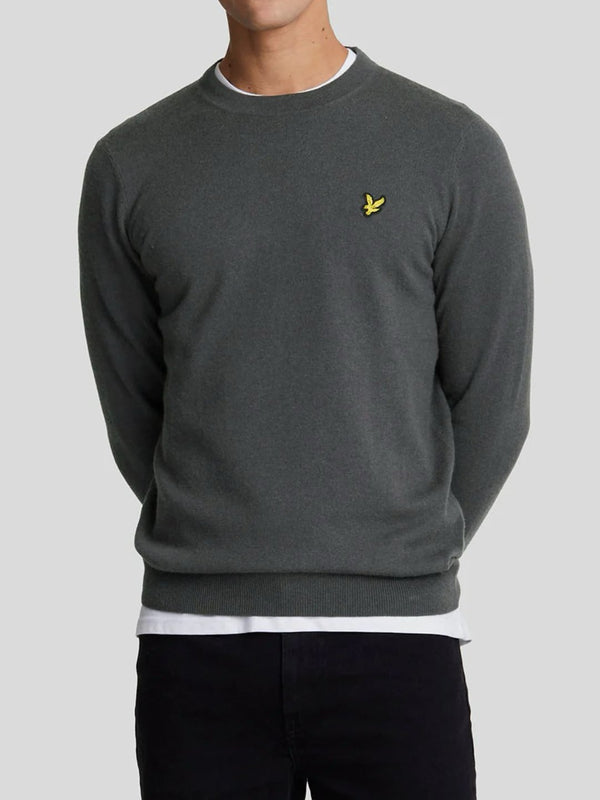 Lyle & Scott Pullover cotone merinos Uomo Grigio Charcoal Marl