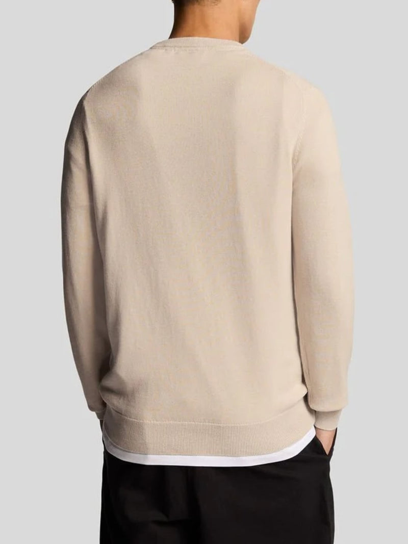 Lyle & Scott Maglia girocollo in cotone Cove Beige
