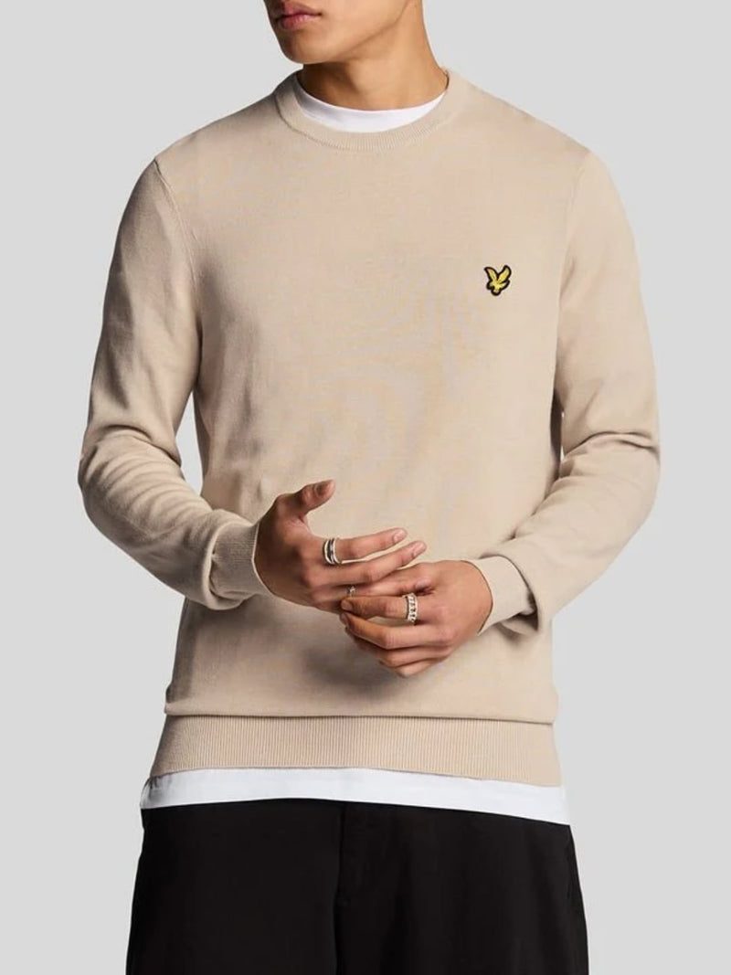 Lyle & Scott Maglia girocollo in cotone Cove Beige