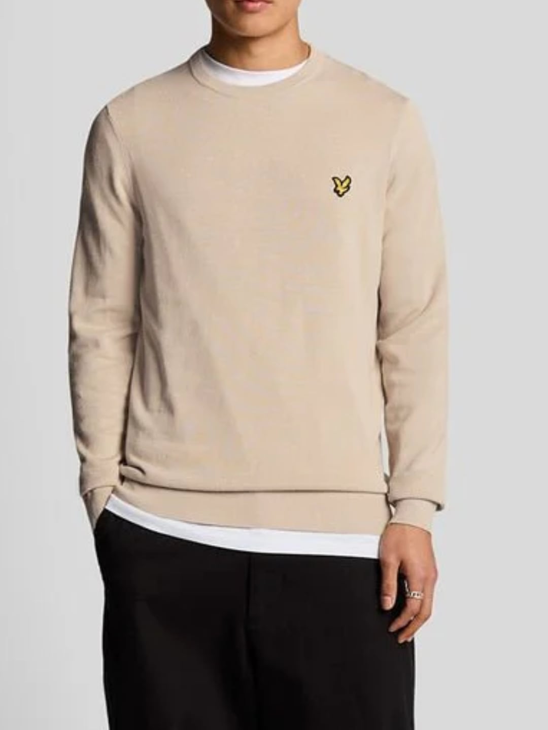 Lyle & Scott Maglia girocollo in cotone Cove Beige