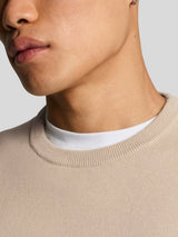 Lyle & Scott Maglia girocollo in cotone Cove Beige