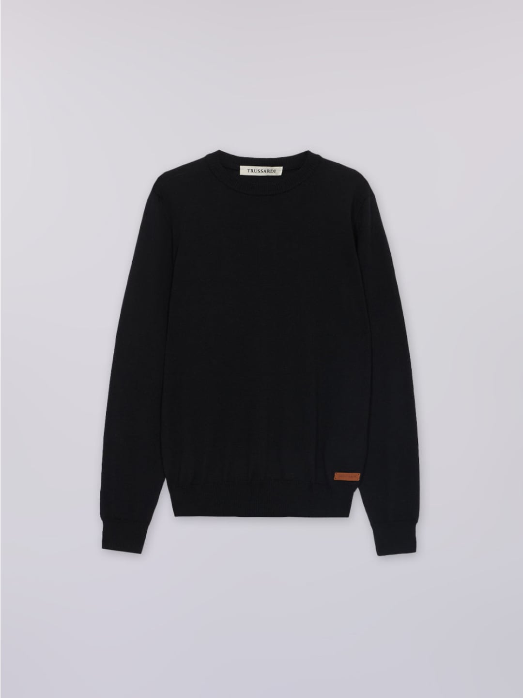 Trussardi Maglia girocollo in pura lana Nero