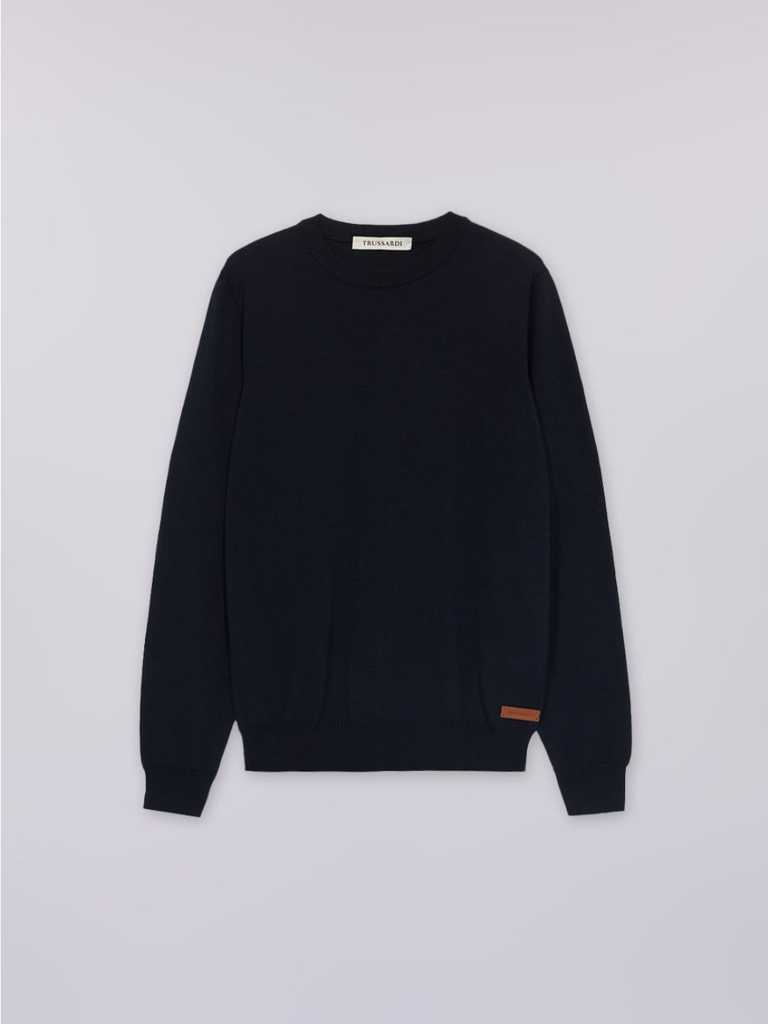 Trussardi Maglia girocollo in pura lana Blu Navy