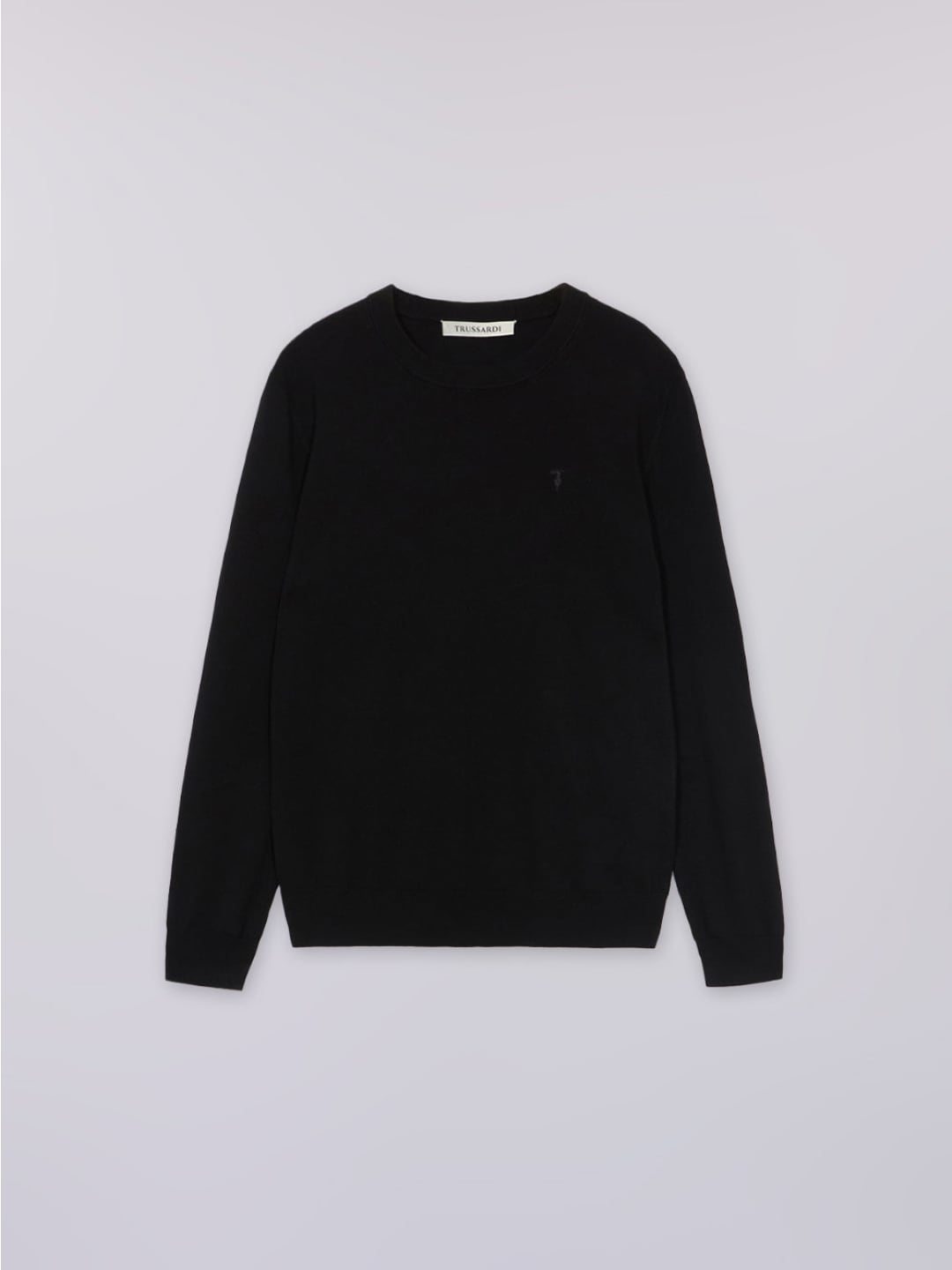 Trussardi Maglia girocollo in viscosa stretch Nero