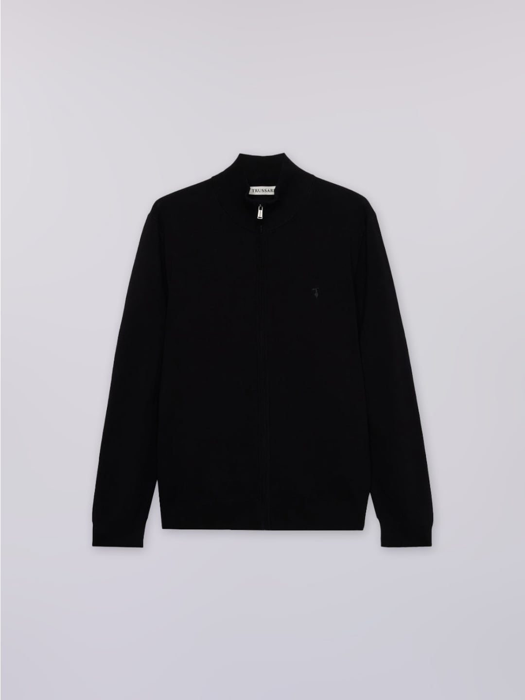Trussardi Cardigan con zip in viscosa stretch Nero