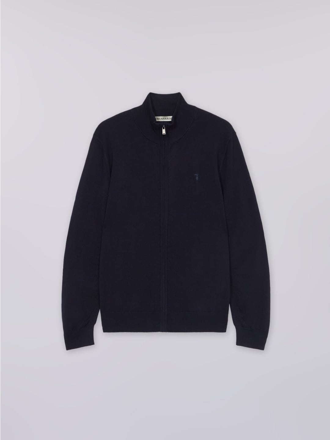 Trussardi Cardigan con zip in viscosa stretch Blu Navy