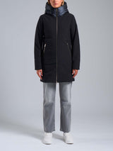 Giubbino Lungo con Cappuccio in Softshell Nero Mire 2.2