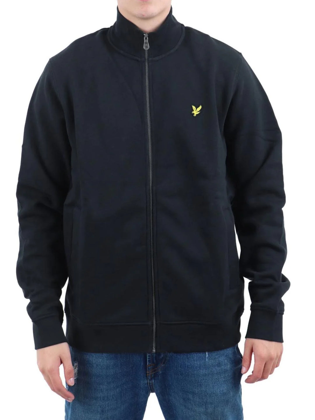 Lyle & Scott Felpa Brushback Full-Zip Jet Black