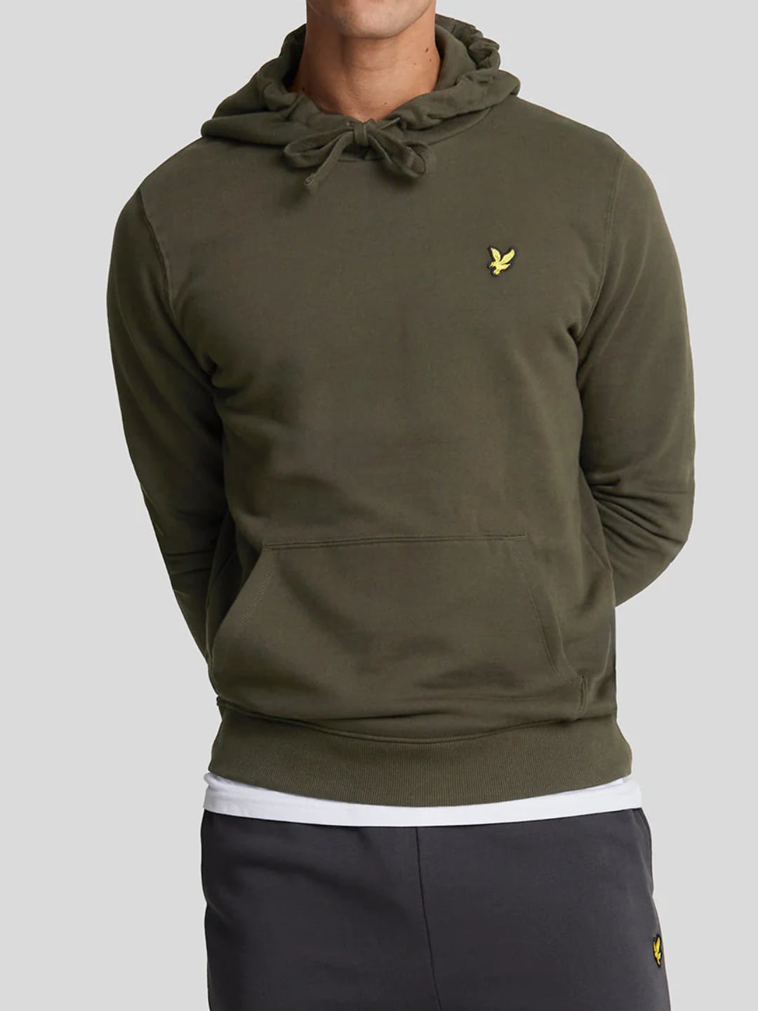 Lyle & Scott Felpa Brushed Con Cappuccio Uomo Olive Green