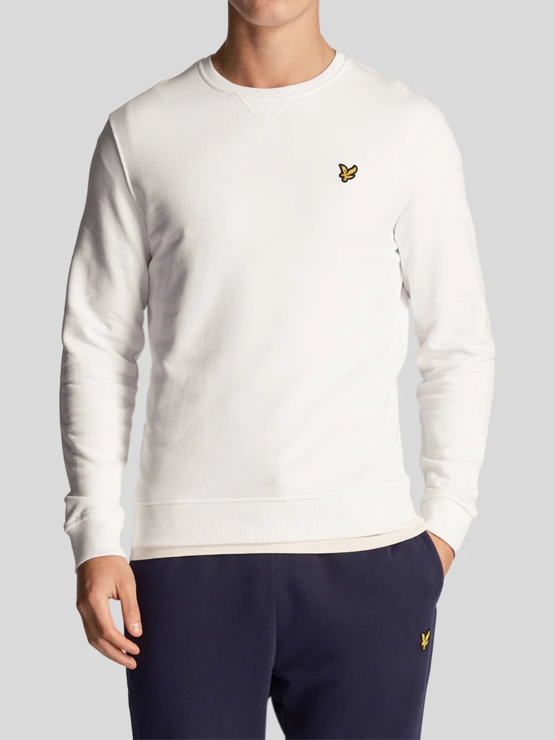 Lyle & Scott Felpa Girocollo con Ricamo Logo White