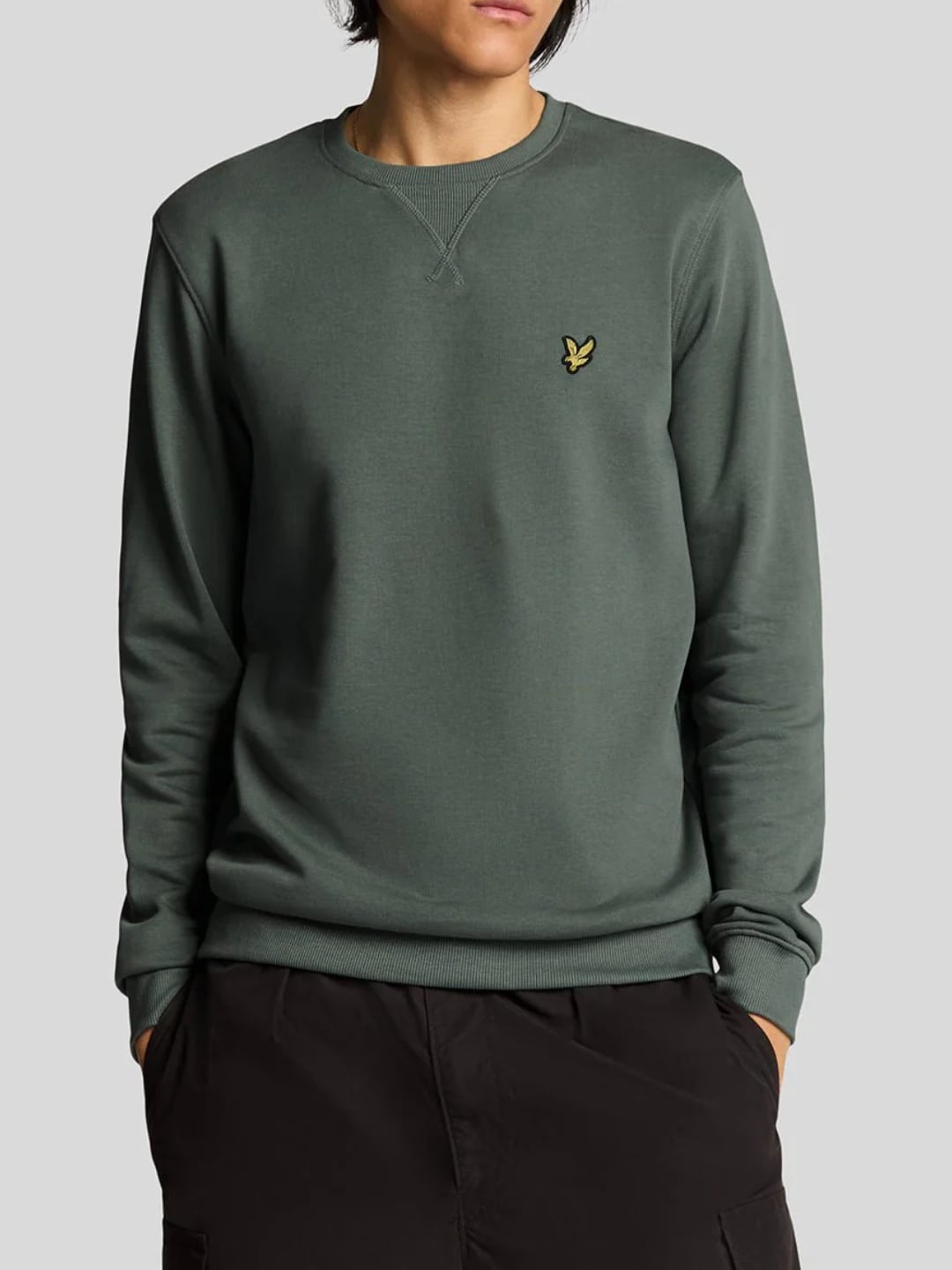 Lyle & Scott Felpa girocollo in cotone Mercurial Green