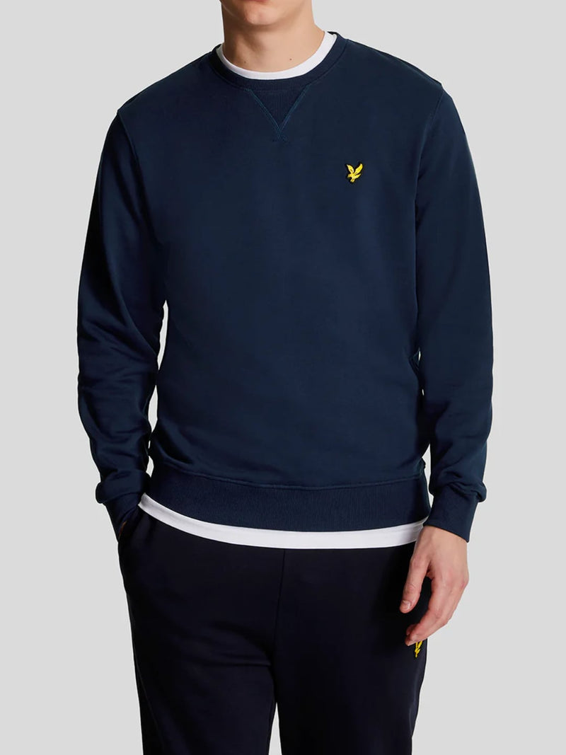 Lyle & Scott Felpa Girocollo con Ricamo Logo Navy