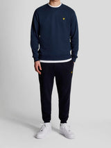 Lyle & Scott Felpa Girocollo con Ricamo Logo Navy