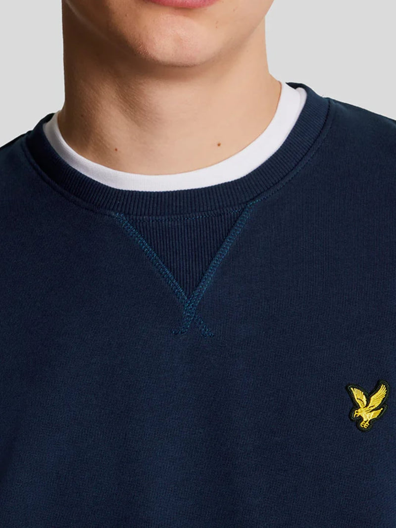 Lyle & Scott Felpa Girocollo con Ricamo Logo Navy