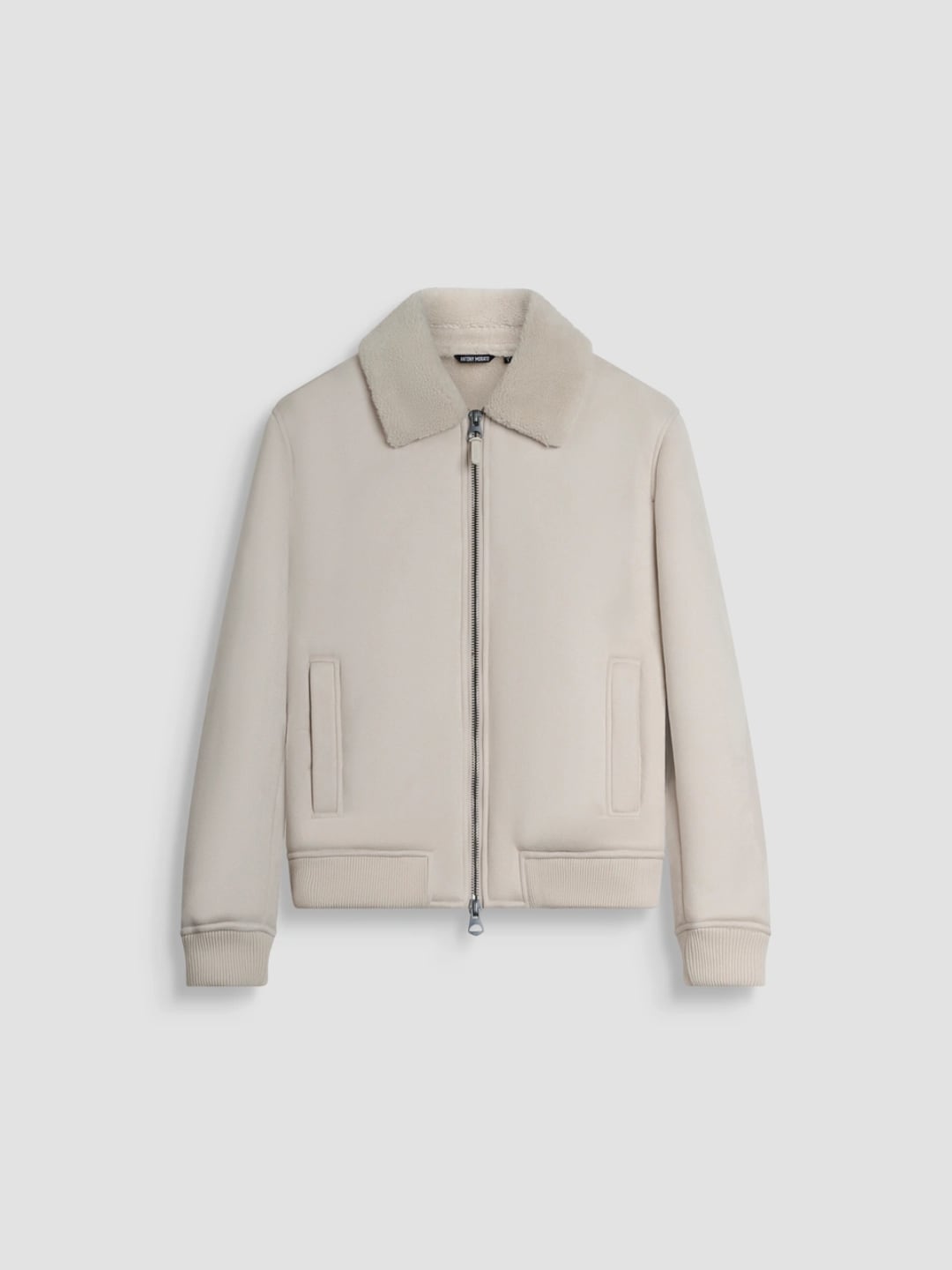 Antony Morato Giubbino Bomber Regular fit con Inserti in Maglia e Tessuto Effetto Camoscio Bianco