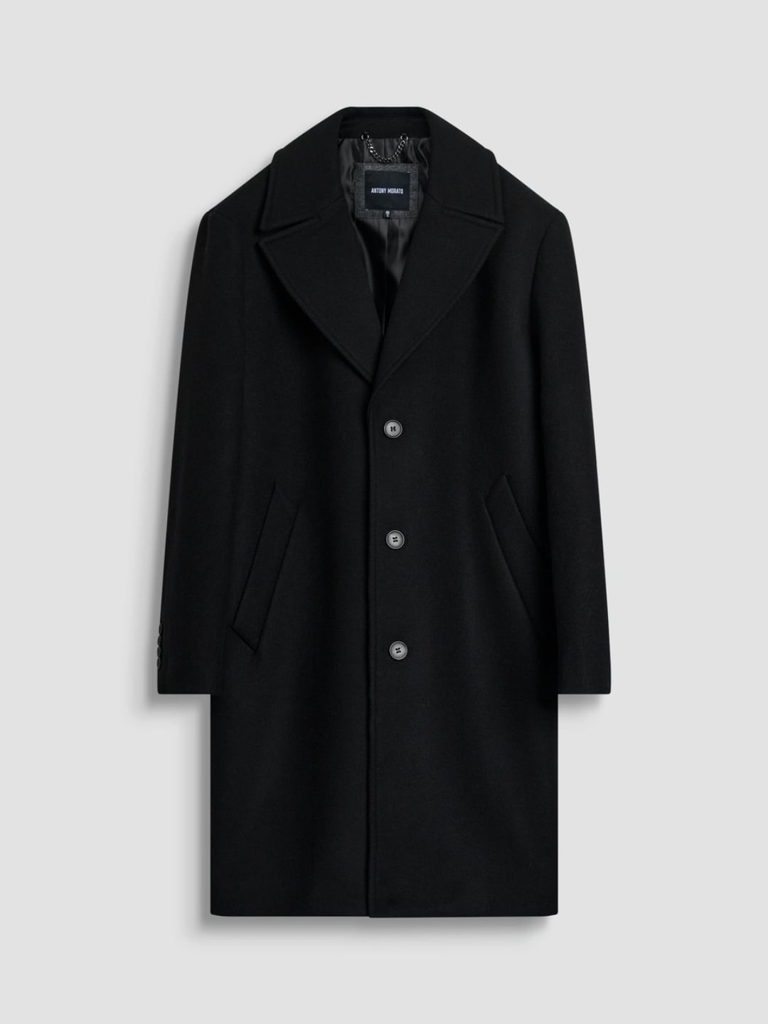 Antony Morato Cappotto "ROSS" Relaxed fit in Misto Lana Nero