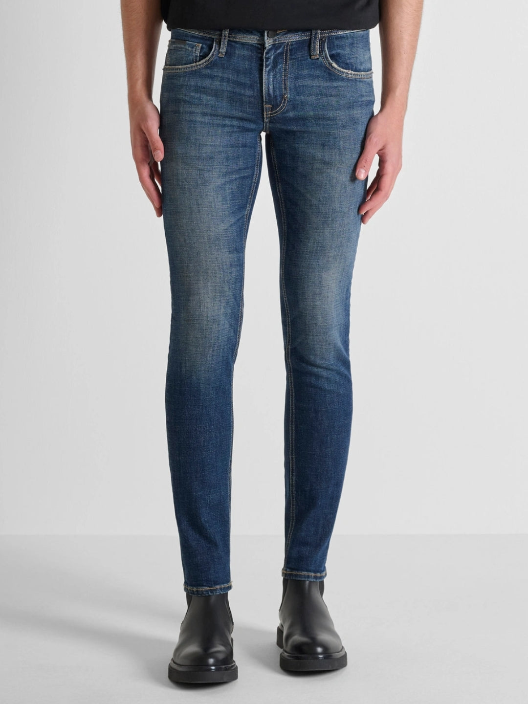 Antony Morato Jeans "OZZY" Tapered fit in Denim Elastico Sfumato Blu Denim
