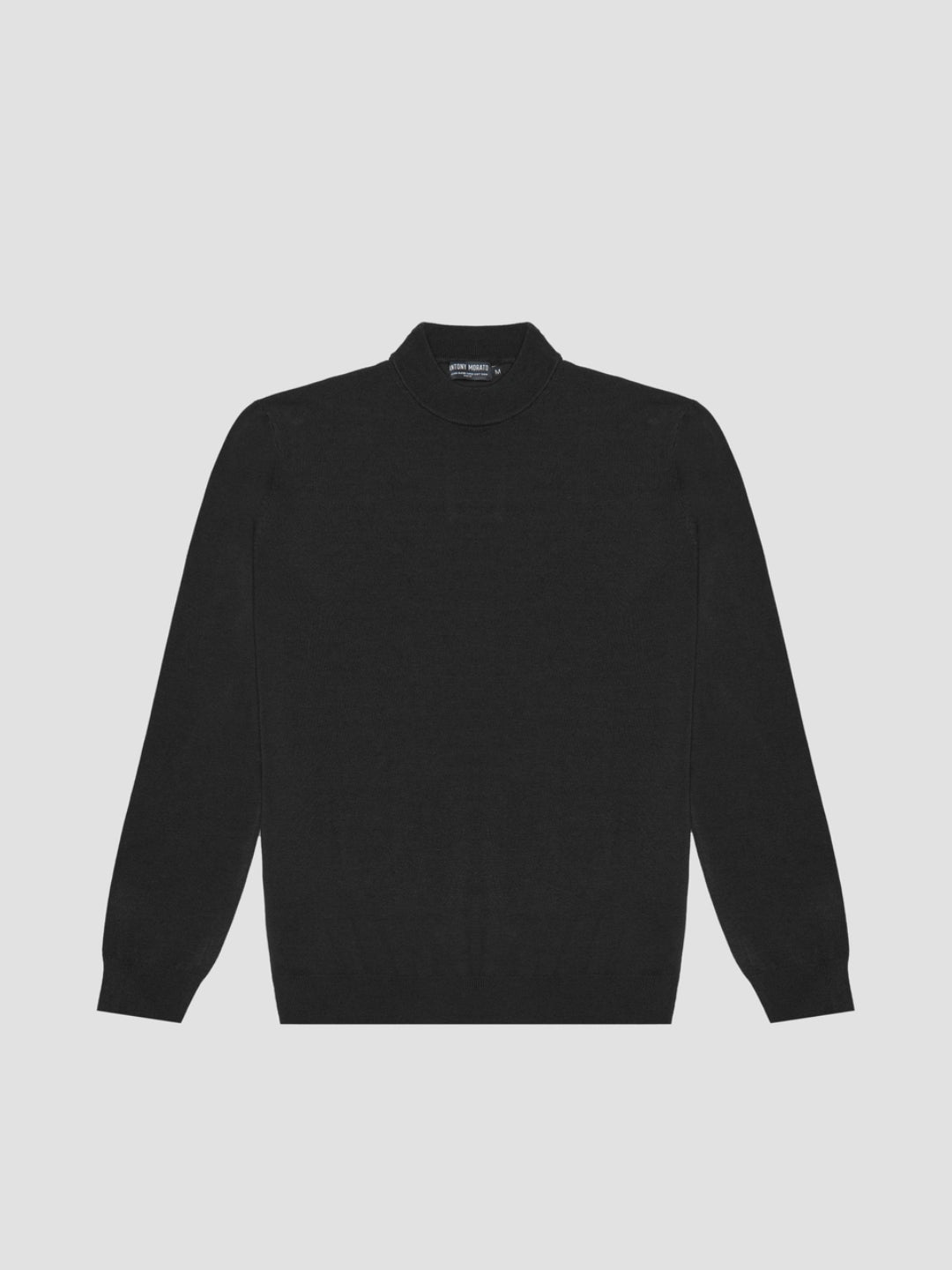 Antony Morato Maglione da Uomo Slim Fit in Filato Misto Viscosa Stretch Nero