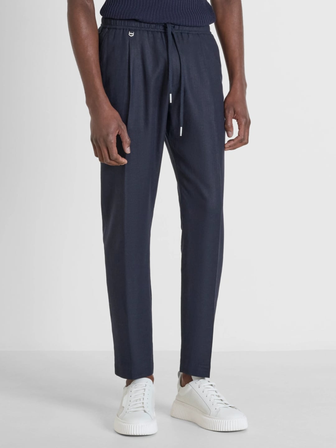 Antony Morato Pantaloni regular fit Neil in misto lino Marine