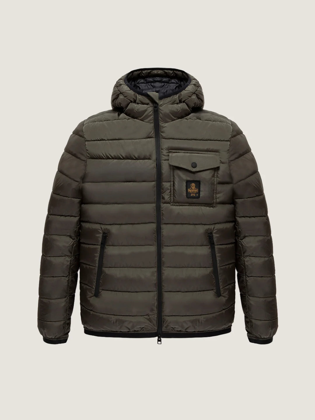 Refrigiwear Piumino Josh antivento e antipioggia da uomo con cappuccio Verde Sea Turtle