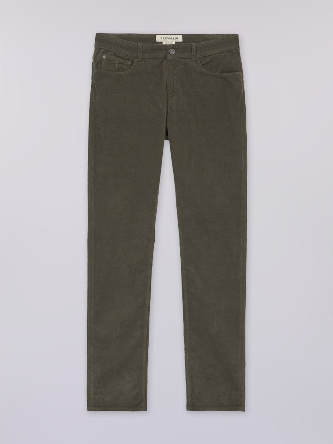 Trussardi Pantaloni in velluto a coste 5 tasche 370 Close slim fit in corduroy Verde