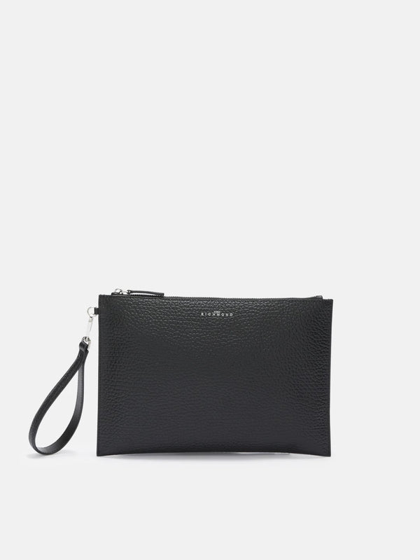 Richmond Pochette in pelle con cinturino da polso Nero