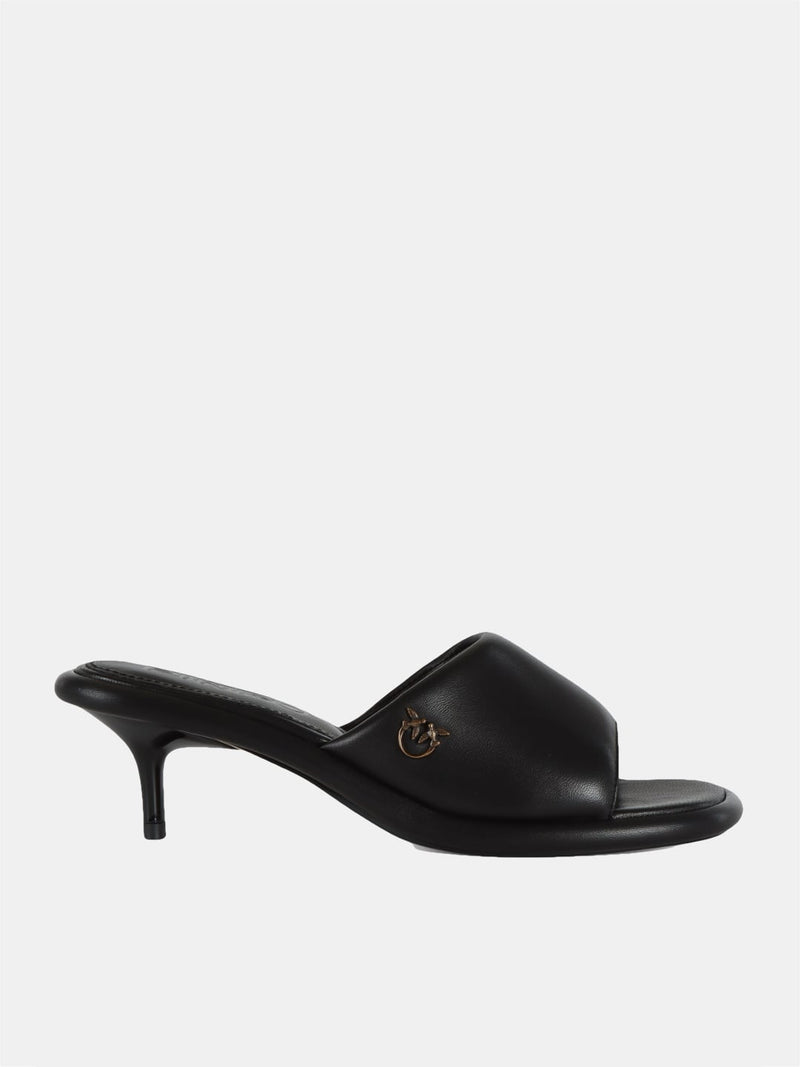 Pinko Sandali In Pelle Tara 01 Con Lacca Logo Nero