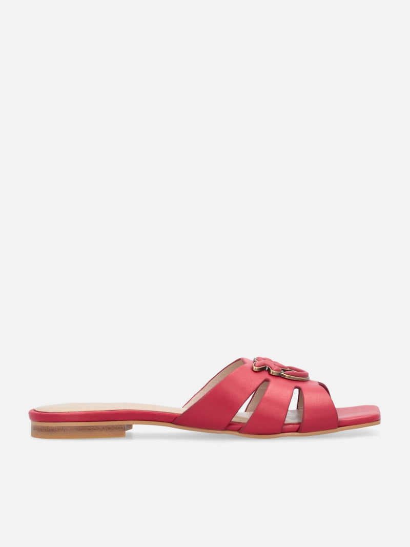 Pinko Ciabattine in nappa MARLI 09 con logo uccellini Rosso