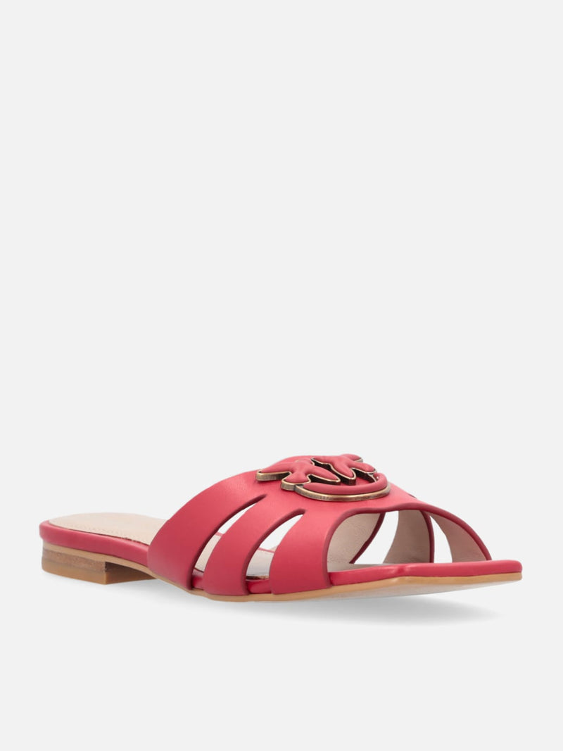 Pinko Ciabattine in nappa MARLI 09 con logo uccellini Rosso