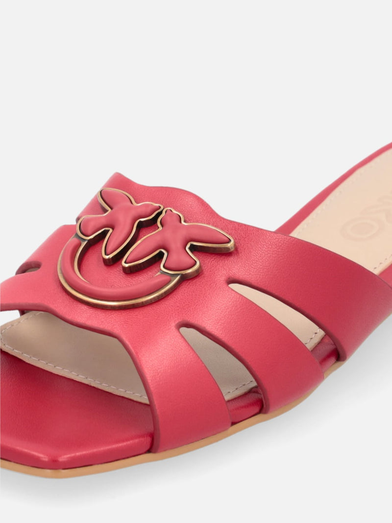 Pinko Ciabattine in nappa MARLI 09 con logo uccellini Rosso