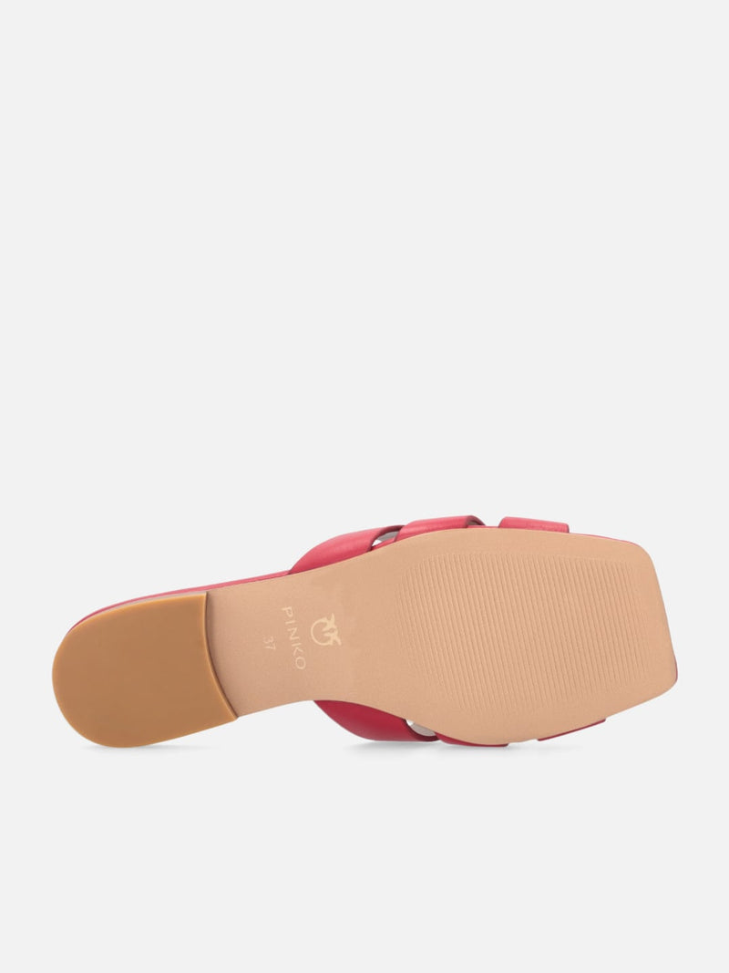Pinko Ciabattine in nappa MARLI 09 con logo uccellini Rosso