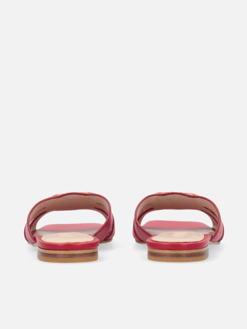 Pinko Ciabattine in nappa MARLI 09 con logo uccellini Rosso