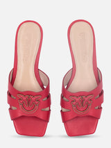 Pinko Ciabattine in nappa MARLI 09 con logo uccellini Rosso