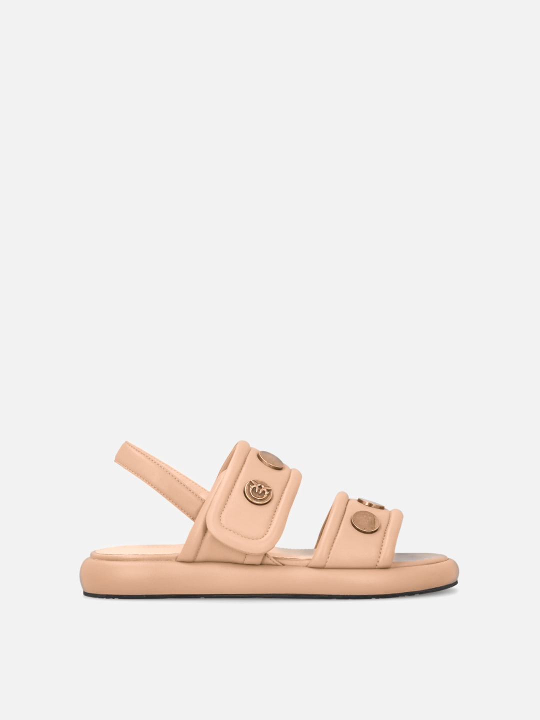 Pinko Sandali FIONA  imbottiti in nappa con dettagli metallici Blush