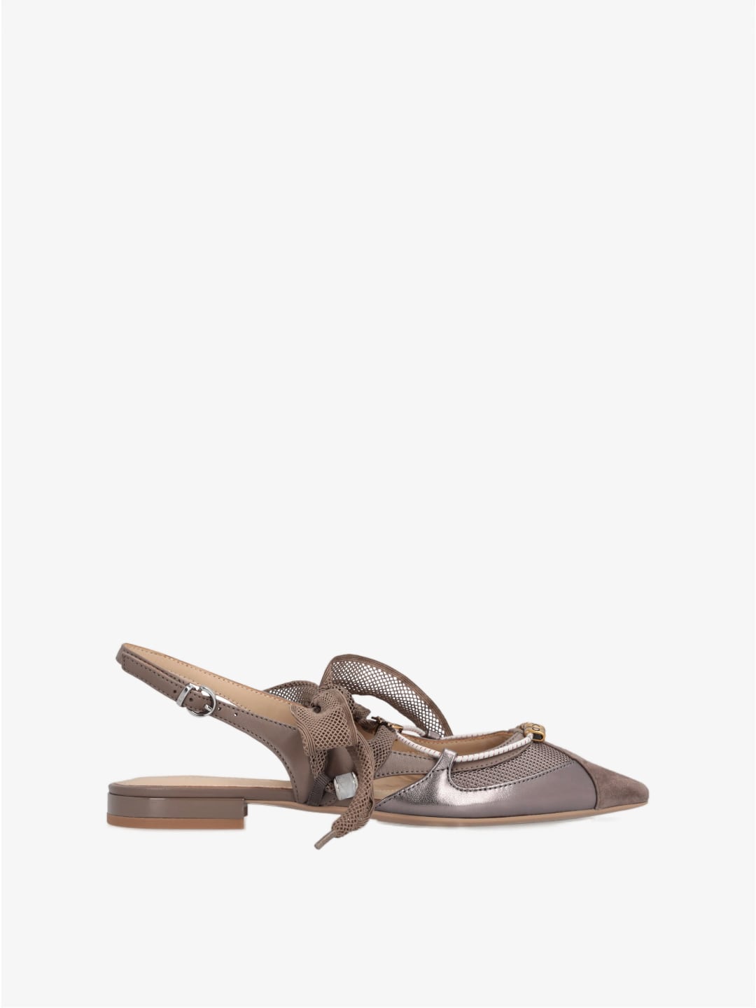 Pinko Ballerine slingback con lacci Brown