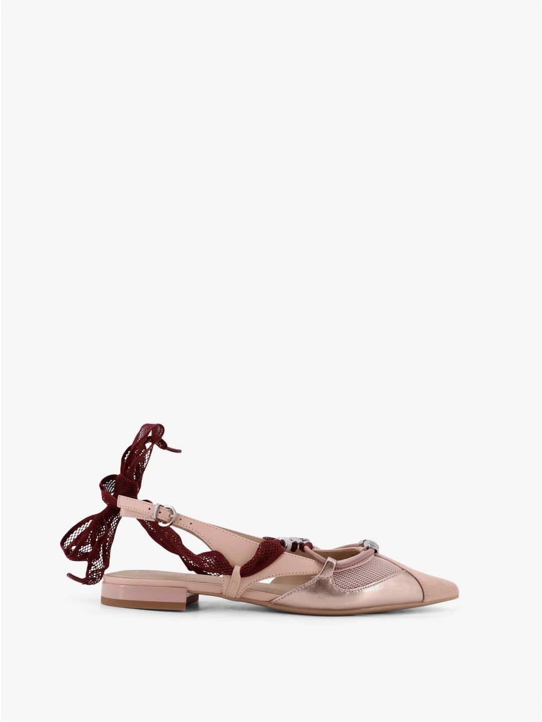 Pinko Ballerine slingback con lacci Nude