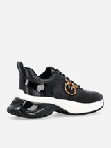 Pinko Sneakers Ariel 2 effetto pelle con dettagli specchio Nero